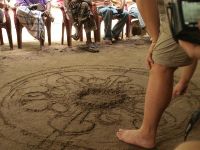 Permakultur Design Entwurf eines Mandala Garten im Sand
